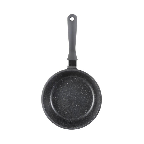 Chef and Cook Non Stick Milk Pan Marble Coated Die Cast Aluminium  Black Induction 18cm