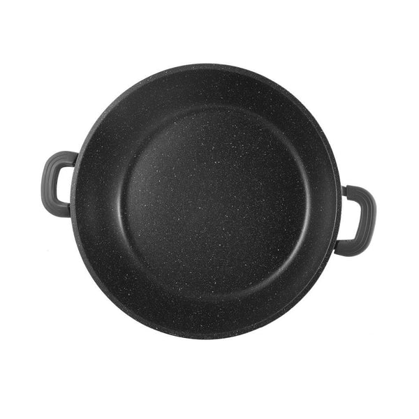 Chef and Cook Non Stick Low Casserole Marble Coated Die Cast Aluminium Grey Induction  32cm