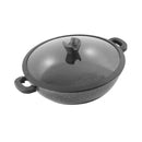 Chef and Cook Non Stick Low Casserole Marble Coated Die Cast Aluminium Grey Induction  32cm