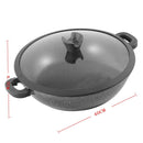 Chef and Cook Non Stick Low Casserole Marble Coated Die Cast Aluminium Grey Induction  40cm