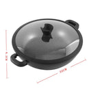 Chef and Cook Non Stick Low Casserole Marble Coated Die Cast Aluminium Black Induction  32cm