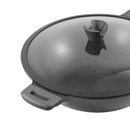 Chef and Cook Non Stick Wok Pan Marble Coated Die Cast Aluminium Grey Induction  36cm