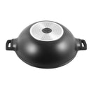 Chef and Cook Non Stick Wok Pan Marble Coated Die Cast Aluminium Black Induction  36cm