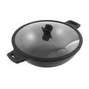 Chef and Cook Non Stick Wok Pan Marble Coated Die Cast Aluminium Black Induction  36cm