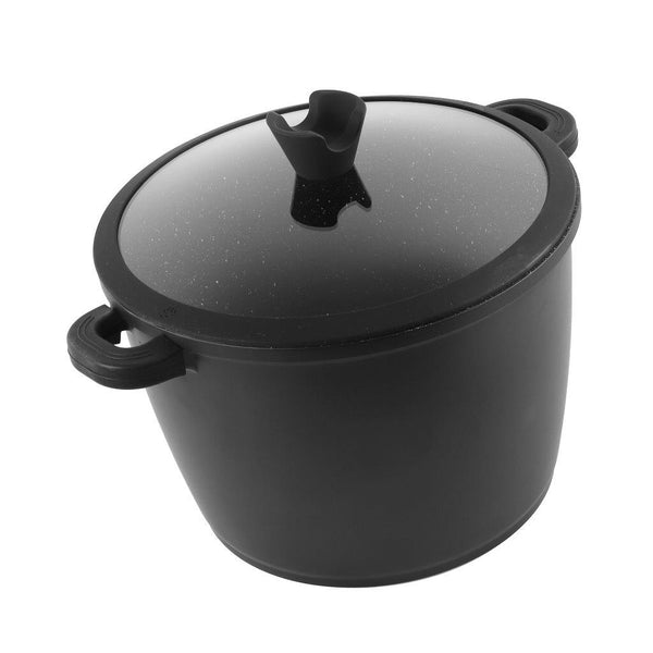 Chef and Cook Non Stick Stock Pot Marble Coated Die Cast Aluminium Black Induction  28cm