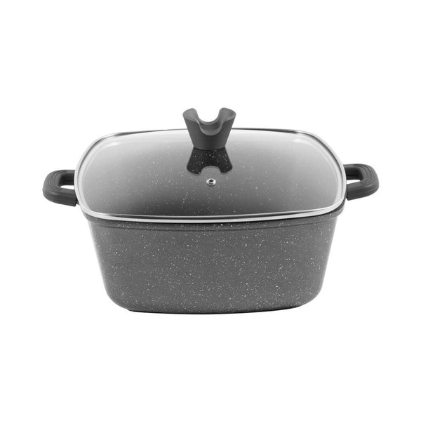 Chef and Cook Non Stick Frying Pot Marble Coated Die Cast Aluminium Grey Induction  28cm