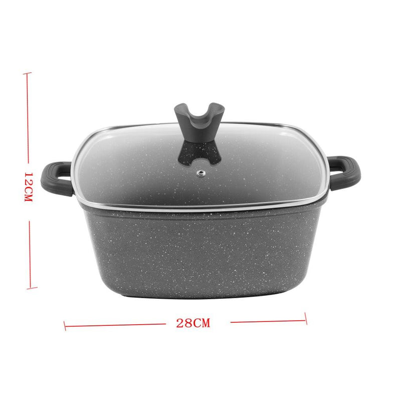 Chef and Cook Non Stick Frying Pot Marble Coated Die Cast Aluminium Grey Induction  28cm