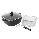 Chef and Cook Non Stick Frying Pot Marble Coated Die Cast Aluminium Black Induction  28cm