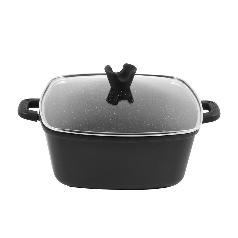 Chef and Cook Non Stick Frying Pot Marble Coated Die Cast Aluminium Black Induction  28cm