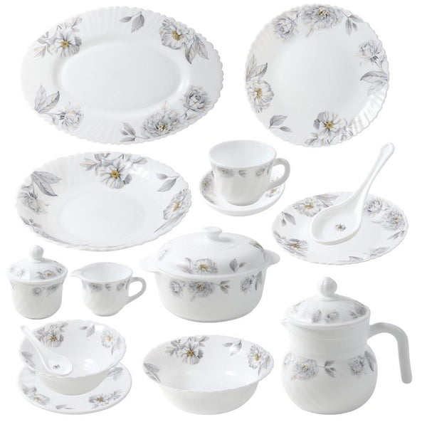 Royal Floral Pattern Ceramic Dinnerware Set of 72 pcs with Dinner Plate Bowls Serveware