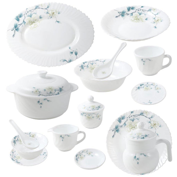 Royal Floral Pattern Ceramic Dinnerware Set of 72 pcs with Dinner Plate Bowls Serveware