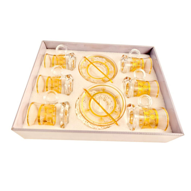 Istikana Glass Tea Cup and Saucer Set of 6 Pcs 11 cm/120 ml