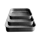 Grey Rectangle Baking Tray Set 27*5.9/29*5.9/34*6.5 cm