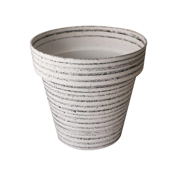 Plastic White Plant Caddy Flower Pot Planter 28*26 cm