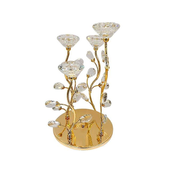 Elegant Glass Craft Metal Candleholder Wedding Table Centrepiece 20*34 cm