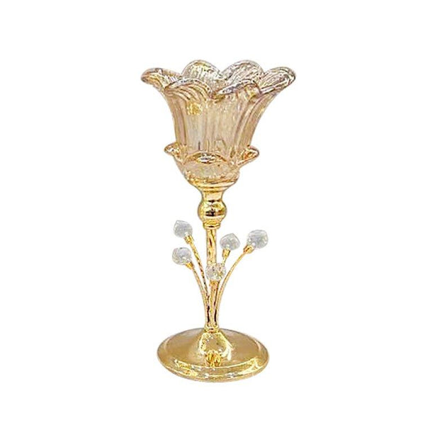 Elegant Glass Craft Metal Candleholder Wedding Table Centrepiece 14*34 cm