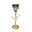 Elegant Glass Craft Metal Candleholder Wedding Table Centrepiece 13*38 cm