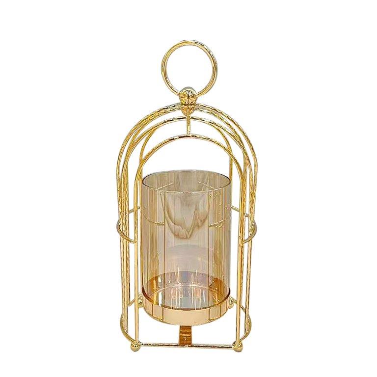 Elegant Glass Craft Metal Candleholder Wedding Table Centrepiece 15*33 cm