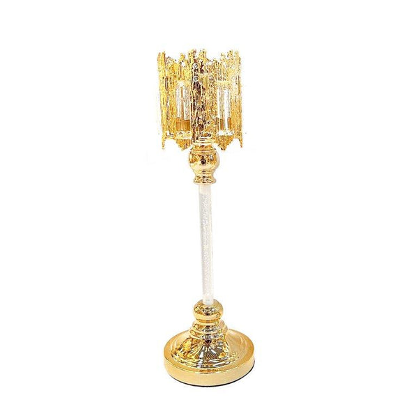 Engraved Design Elegant Metal Candleholder Wedding Table Centrepiece  14*44 cm