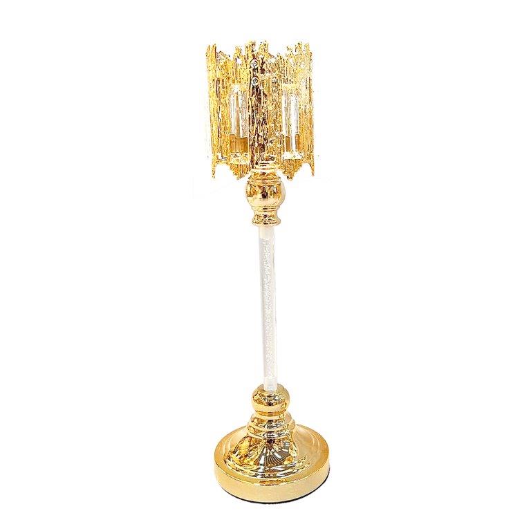 Engraved Design Elegant Metal Candleholder Wedding Table Centrepiece  14*48 cm
