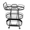 Glass and Metal 2 Tier Serving Cart Coffee Table with Wheels 58*37.5*80 cm