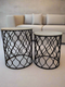 Marble Tabletop Side Table Set of 2 Pcs 42*50/38*45 cm