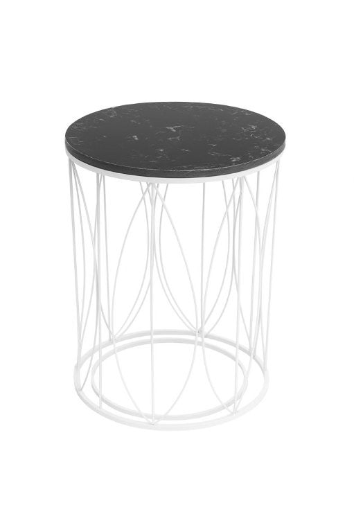 Marble Tabletop Side Table Set of 2 Pcs 38*50/31.5*47 cm