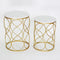 Metal Marbletop Abstract Design Round Side Table Set of 2 38*50/31.5*47 cm