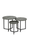Round Metal Metal Accent Nesting Coffee Table Timber Pattern and Abstract Design Body Set of 3 Pcs 50*50*49/40*40*44/30*30*39