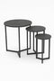 Round Metal Metal Accent Nesting Coffee Table Timber Pattern and Abstract Design Body Set of 3 Pcs 30*30*40/50*50*50/40*40*45