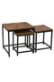 Square Metal Metal Accent Nesting Coffee Table Timber Pattern and Abstract Design Body Set of 3 Pcs 40*40*45/34*34*40/45*45*50