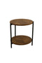 Metal Accent Timber Top Pattern Abstract Design Round Side Table Corner Table 40*40*55 cm