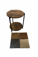 Metal Timber Top Corner Table 40*40*55 cm