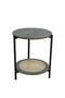 Metal Accent Timber Top Pattern Abstract Design Round Side Table Corner Table 40*40*55 cm