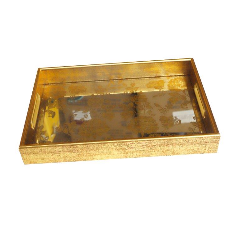 Deco Abstract Design Round MDF Serving Tray Set of 2 Pcs  35*25*4/40*30*4 cm