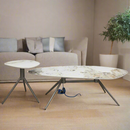 Home Decor Marbletop Metal Centre Table Set of 2 Pcs Living Room Hallway 129*64*42/54*44*50 cm