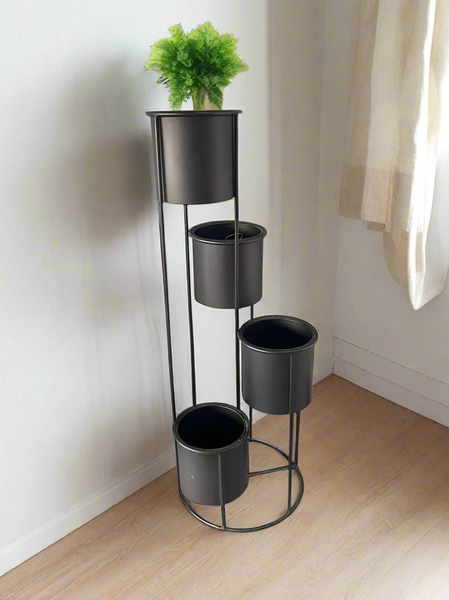 Home Decor Black Metal Corner Plant Stand 40*110 cm