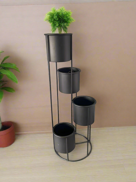 Home Decor Black Metal Corner Plant Stand 40*110 cm