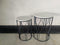 Metal Marbletop Abstract Design Round Side Table Set of 2 38*55/36*50 cm 38*54/36*48 cm