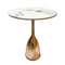Ultra Modern Designer Stone Top Metal Frame Round Side/Centre Table 38*51 cm