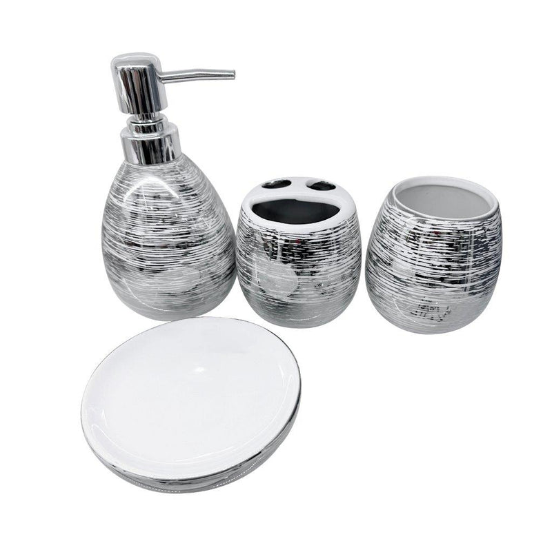 Bathroom Accessories Soap Dispenser Toothbrush Holder Set of 4 Pcs