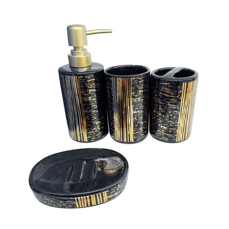 Bathroom Accessories Soap Dispenser Toothbrush Holder Set of 4 Pcs