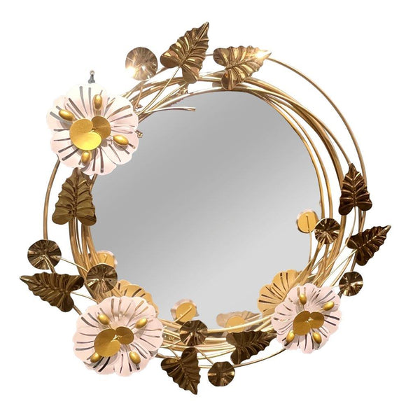 Decorative Abstract Shape Gold Metal Frame Wall Mirror  80*80*6 cm