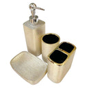 Ceramic Bathroom Accessories Soap Dispenser Toothbrush Holder Set of 4 Pcs 7*18/8*10/11*8.5*4 cm