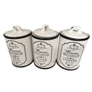 Ceramic Deco Canister Set of 3 Pcs 10*16 cm