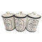 Ceramic Deco Canister Set of 3 Pcs 10*16 cm