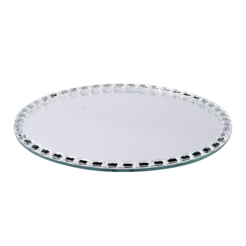Home Decor Crystal Glass Round Tray Plate 30 cm