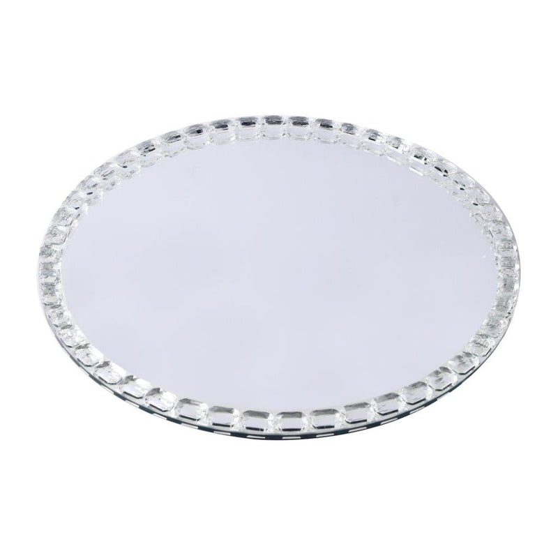 Home Decor Crystal Glass Round Tray Plate 30 cm