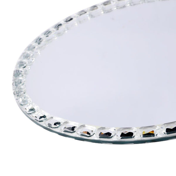Home Decor Crystal Glass Round Tray Plate 30 cm