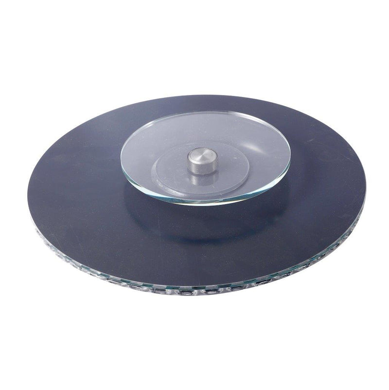 Home Decor Crystal Glass Round Tray Plate 30 cm
